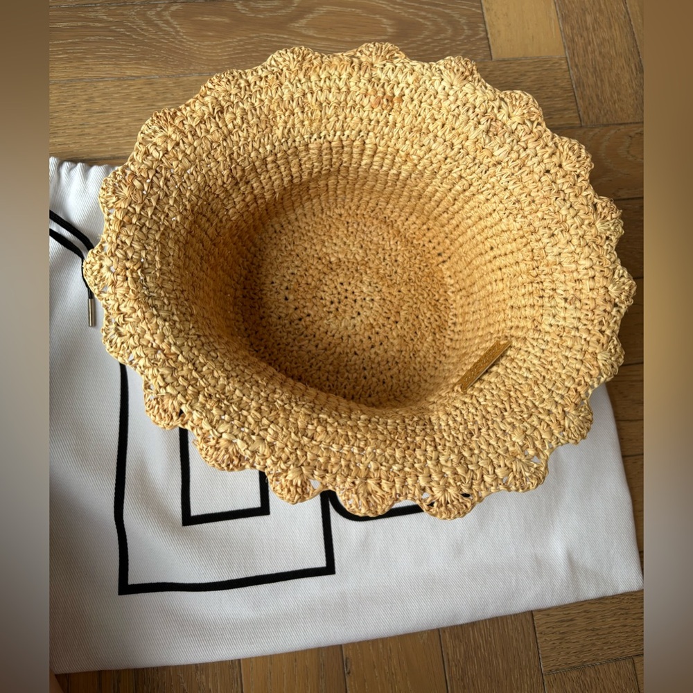 Paco Rabanne Embellished Raffia Bucket Hat Beige - Picture 8 of 16
